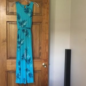 NWT Lane Bryant Turquoise Floral High Neck Midi